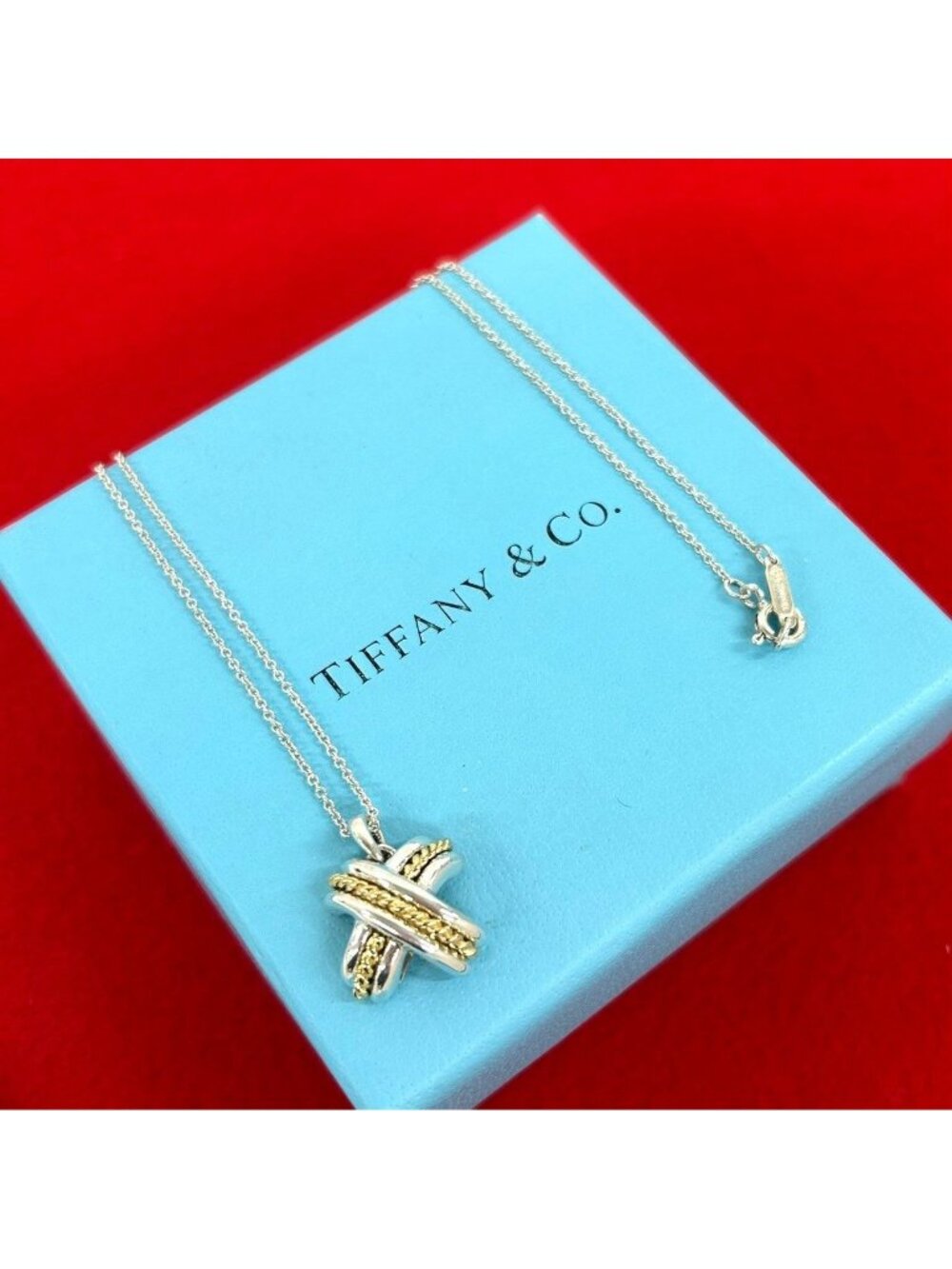 Tiffany & Co Signature Cross Necklace Silver Pendant